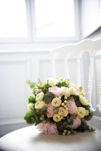 Bouquet de mariée rose branchue echeveria tendre romantique